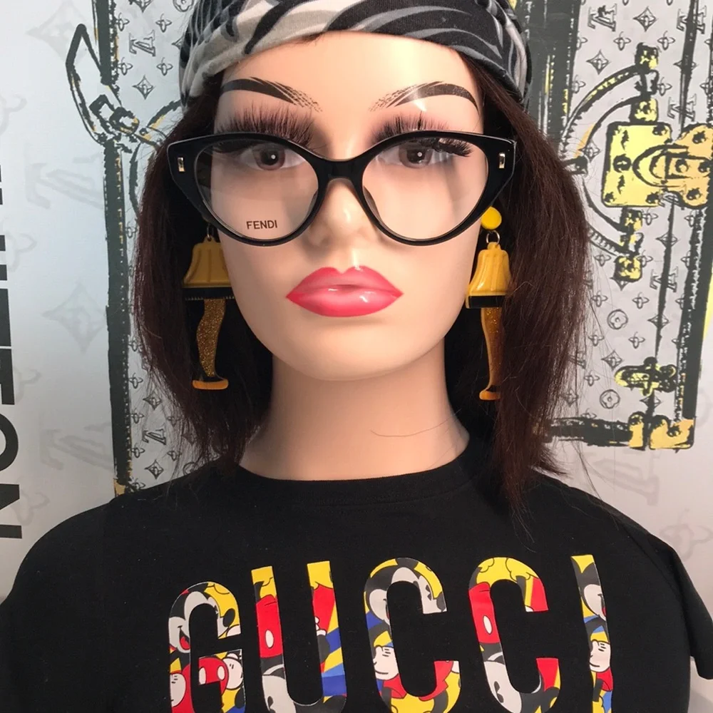 NEW Authentic Fendi FE50020I 001 Cat-Eye Eyeglasses – Shiny Black